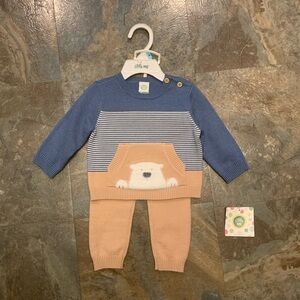 Little me 6m boy sweater and pant set. NWT